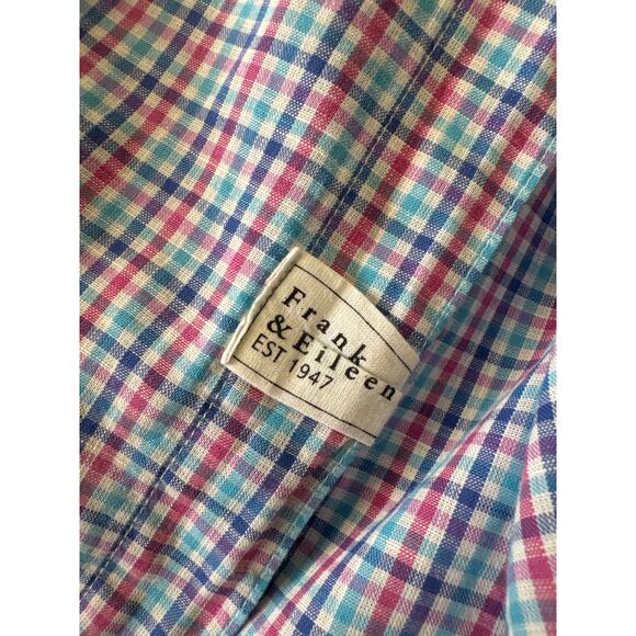 FRANK & EILEEN "Eileen" Relaxed  100% Cotton Blue Red Pink Button Down Shirt XL - Picture 6 of 10